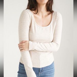 Carly Jean Los Angeles CJLA Oatmeal Ribbed Long Sleeve Shirt
